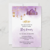 Iftar dineruitnodiging ramadan waterverf moskee kaart (Voorkant)