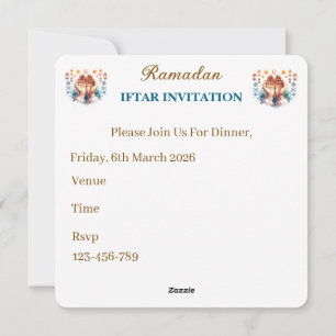 Iftar-dineruitnodigingen Feestdagenkaart