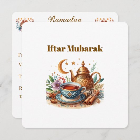 Iftar Dinner Invitations (Devant / Derrière)