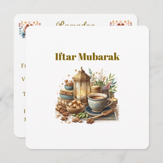 Iftar Dinner Invitations (Devant / Derrière)