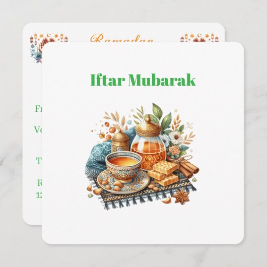 Iftar Dinner Invitations (Devant / Derrière)