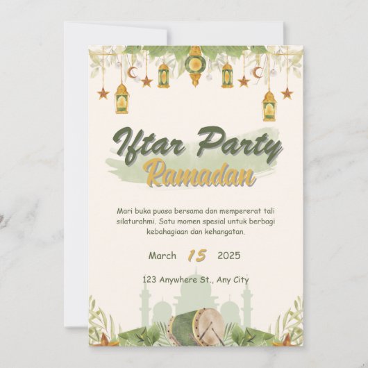 Iftar feest ramadan kaart (Voorkant)