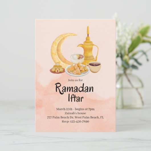 iftar food ramadan uitnodiging (Staand voorkant)