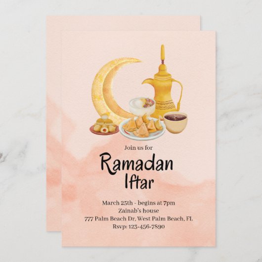 iftar food ramadan uitnodiging (Voorkant / Achterkant)
