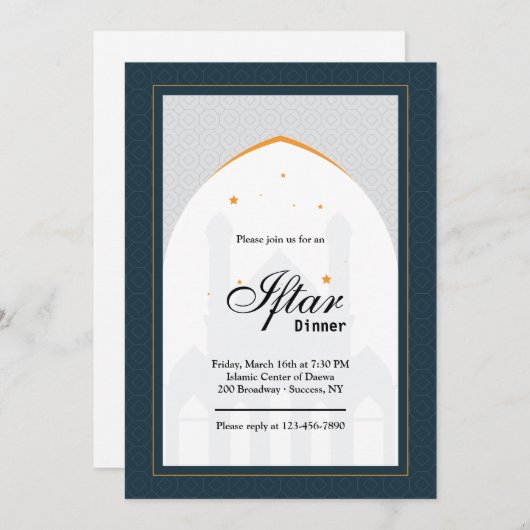 Iftar-uitnodiging Kaart (Voorkant / Achterkant)
