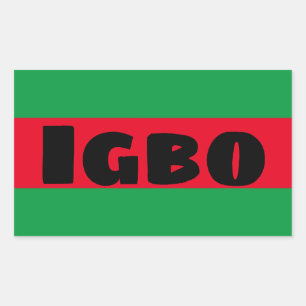 Igbo groen en rood rechthoekige sticker