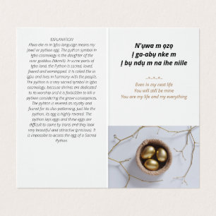 Igbo Romantic Love Poem Wenskaart Kaart