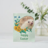 Igel avec carte postale florale (Debout devant)