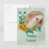 Igel avec carte postale florale (Devant / Derrière)