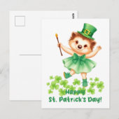 Igel Igelin Gráinneog Happy St. Patricks Day Briefkaart (Voorkant / Achterkant)