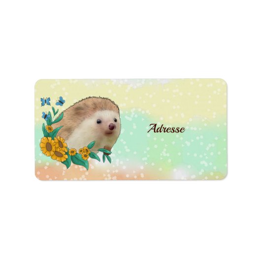 Igel im Blumenbeet Etiket (Voorkant)