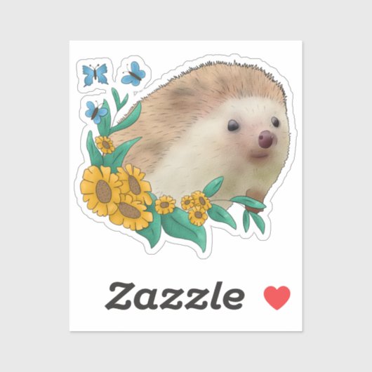 Igel im Blumenbeet Sticker (Vel)