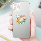 Igel im Blumenbeet Sticker (Telefoon)