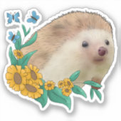 Igel im Blumenbeet Sticker (Voorkant)