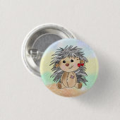 Igel mit Kirschen Ronde Button 3,2 Cm (Voorkant /achterkant)