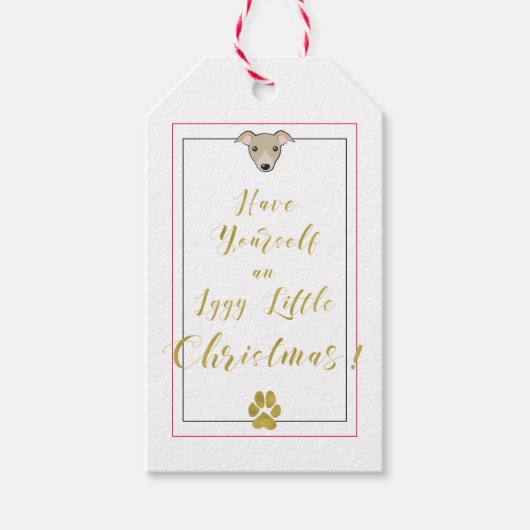 Iggy Little Christmas Fun Elegant Faux Gold Script Cadeaulabel (Voorkant)
