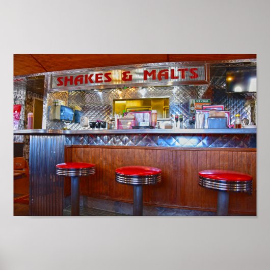 Iggy's Diner Interior, Carthage, Missouri Poster (Voorkant)