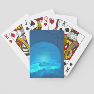 Iglo-kamer in Hotel de Glace, Quebec, Canada Pokerkaarten