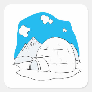Igloo 2 vierkante sticker
