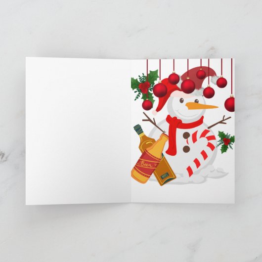 Igloo Avec Bière - Carte de voeux de Noël amusante (Intérieur)