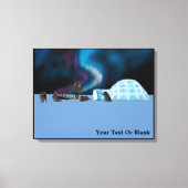 Igloo en Northern Lights Canvas Afdruk (Voorkant)