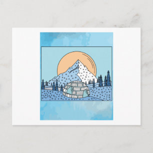 Igloo-sneeuw- en ijslandschap briefkaart