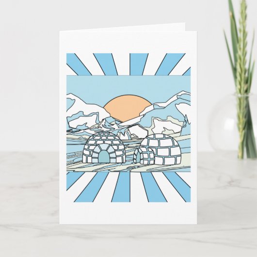 Igloo-sneeuw- en ijslandschap kaart (Voorkant)