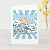 Igloo-sneeuw- en ijslandschap kaart (Gele Bloem)