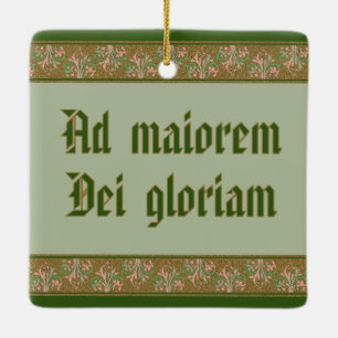 Ignatius Loyola (BK 050; Latijn Motto) Keramisch Ornament