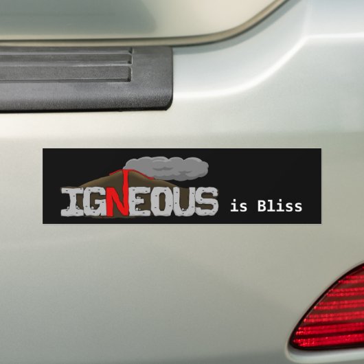 Igneous is Bliss Volcano Bumpersticker (Op auto)