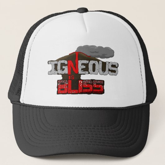 Igneous is Bliss Volcano Print Trucker Pet (Voorkant)