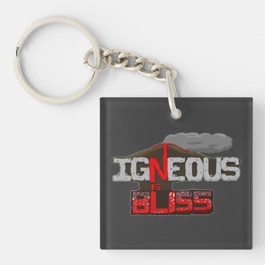 Igneous is Bliss Vulkaan Acryl Sleutelhanger (Voorkant)