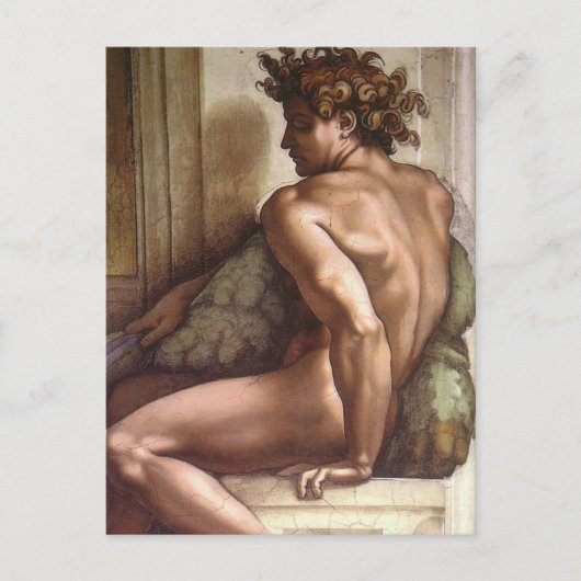 Ignudo, Sistine Chapel door Michelangelo Briefkaar Briefkaart (Voorkant)