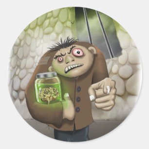 Igor met de breinsticker ronde sticker