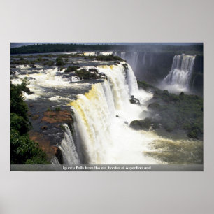 Iguacu-Herfsten uit de lucht, grens Argentinië en Poster