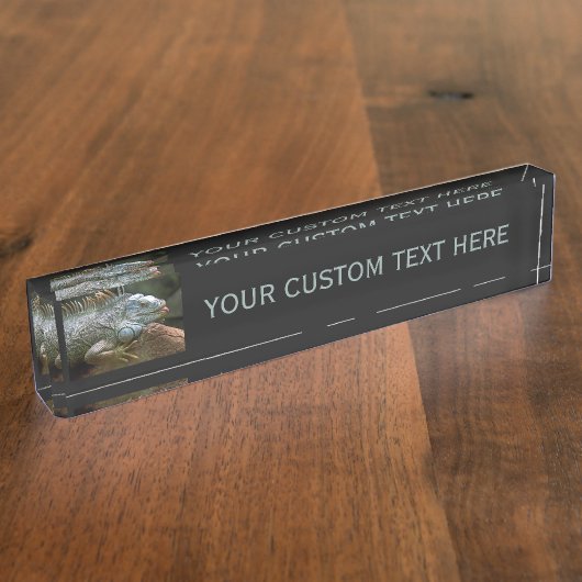 Iguana aangepaste naam bord naambordje (Zijkant)