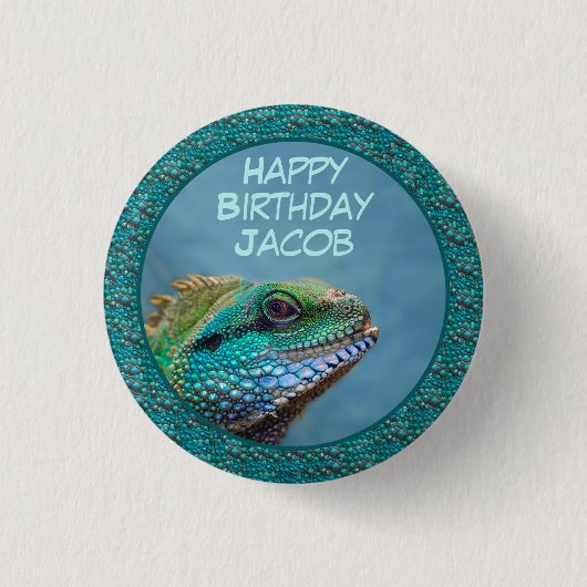 Iguana Birthday Button (Voorkant)