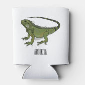Iguana cartoon illustratie blikjeskoeler (Achterkant)