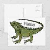Iguana cartoon illustratie briefkaart (Voorkant / Achterkant)