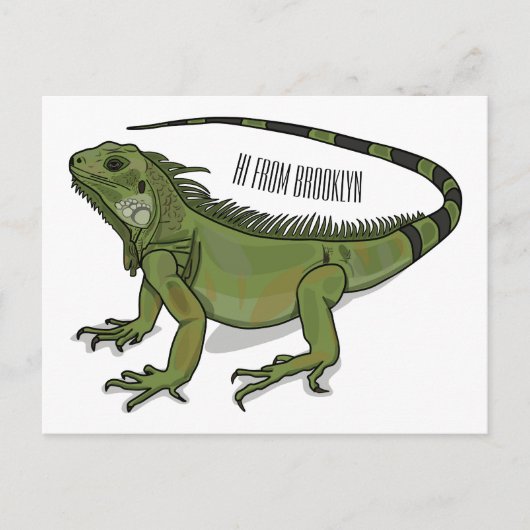 Iguana cartoon illustratie briefkaart (Voorkant)
