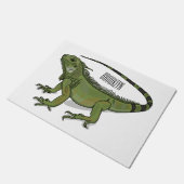 Iguana cartoon illustratie deurmat (Schuin)