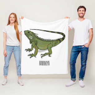 Iguana cartoon illustratie fleece deken