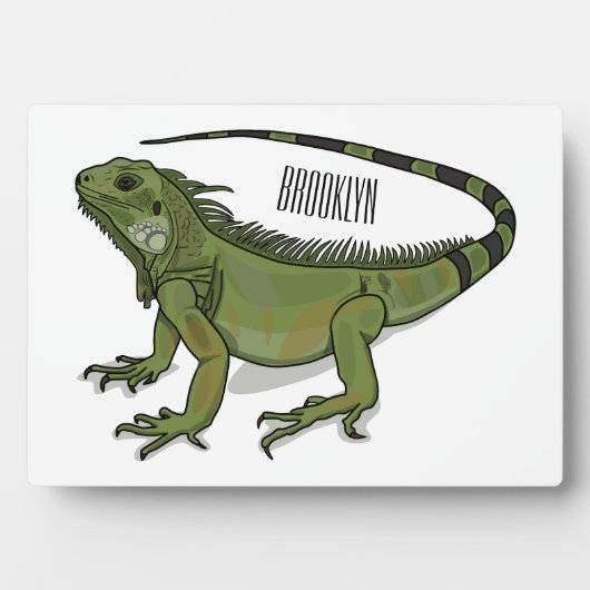 Iguana cartoon illustratie fotoplaat (voorkant)