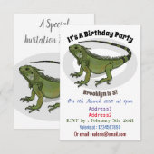 Iguana cartoon illustratie kaart (Voorkant / Achterkant)