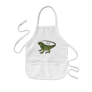 Iguana cartoon illustratie kinder schort