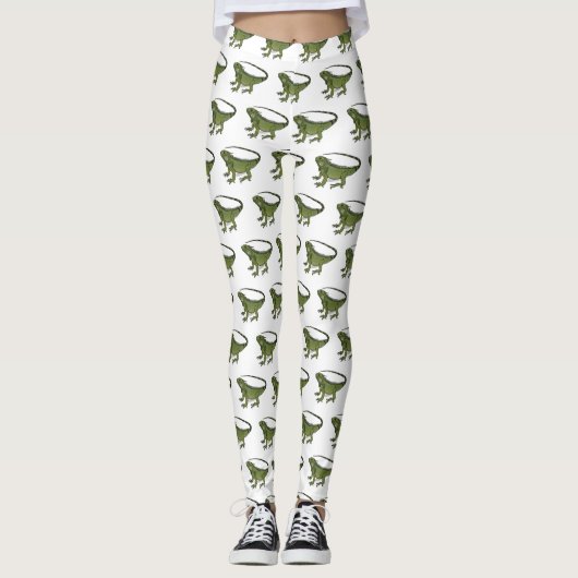 Iguana cartoon illustratie leggings (Voorkant)