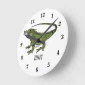 Iguana cartoon illustratie ronde klok (Hoek)