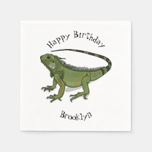 Iguana cartoon illustratie servet