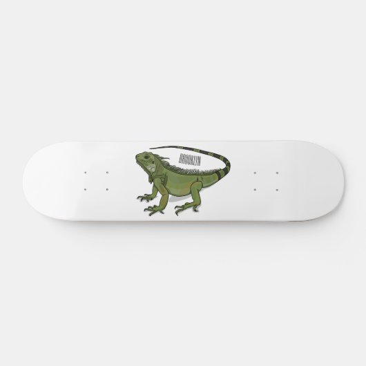 Iguana cartoon illustratie skateboard (Horizontaal)