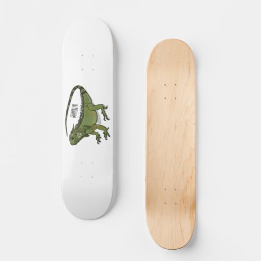Iguana cartoon illustratie skateboard (Voorkant)